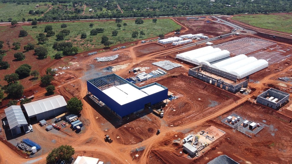 Biorrefinaria da Acelen em obras na Bahia — Foto: Divulgação