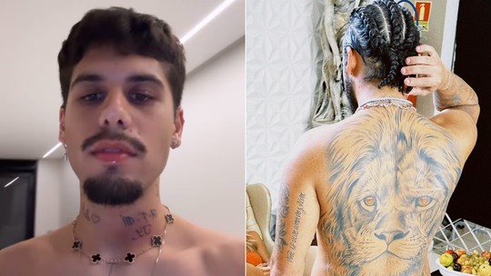 Conheça as tatuagens de Zé Felipe, que já fez homenagem para sogra e filhos e tem leão nas costas; fotos