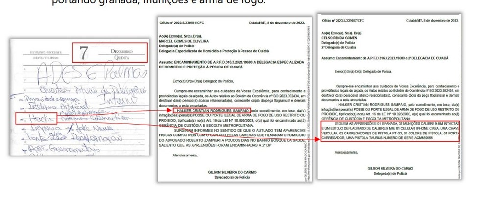 Menção ao nome "Hacke" em agenda encontrada com alvo da Sisamnes — Foto: Reprodução/ Polícia Federal