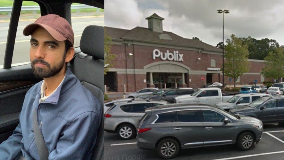 Gustavo Guimarães foi morto por policias com quatro tiros em estacionamento de supermercado em Powder Springs, na Geórgia — Foto: Arquivo pessoal | Google Maps