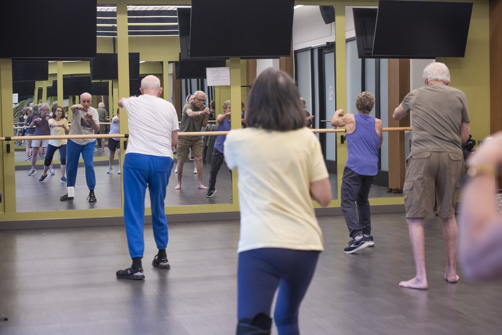 Aula de Kickboxing DO Broadview Advanced Center No Campus DA Purchase Academy - Foto: Tiffany Hagler-Geard/Bloomberg