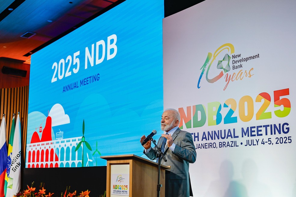 Lula participa de abertura de encontro do Novo Banco de Desenvolvimento do Brics no Rio — Foto: Ricardo Stuckert/PR