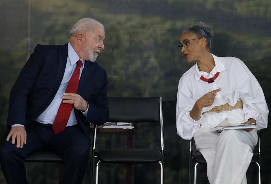 O presidente Lula e a ministra do Meio Ambiente, Marina Silva