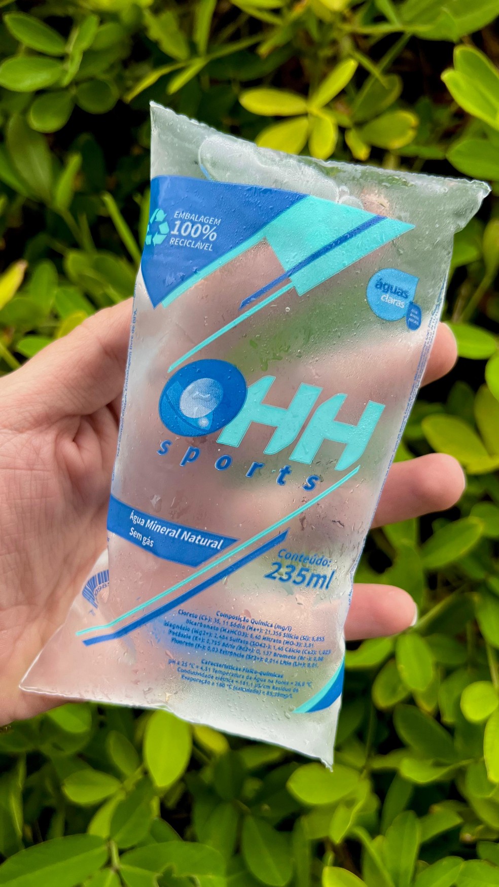 Sustentabilidade no Desafio da Ponte: sachês no lugar dos copos de plástico — Foto: Divulgação