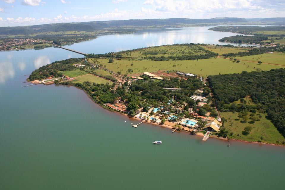 Vista aérea da Represa de Jaguara, região onde fica o rancho
