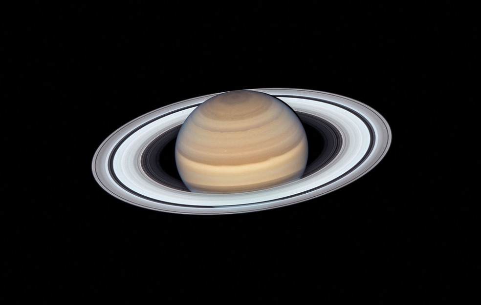 Foto de Saturno tirada pelo Telescópio Espacial Hubble, da Nasa, em 20 de junho de 2019 — Foto: Nasa/AFP