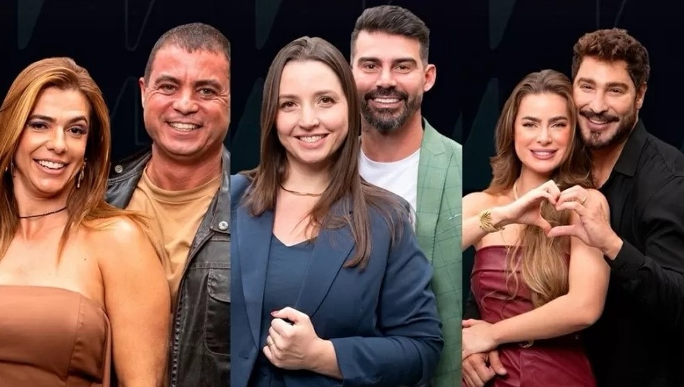 The Power Couple 2025 finalists: From left to right, Adriana and Domini; Carol and Radamès. Ryan and Victor - Photo: Disclosure/RecordTV
