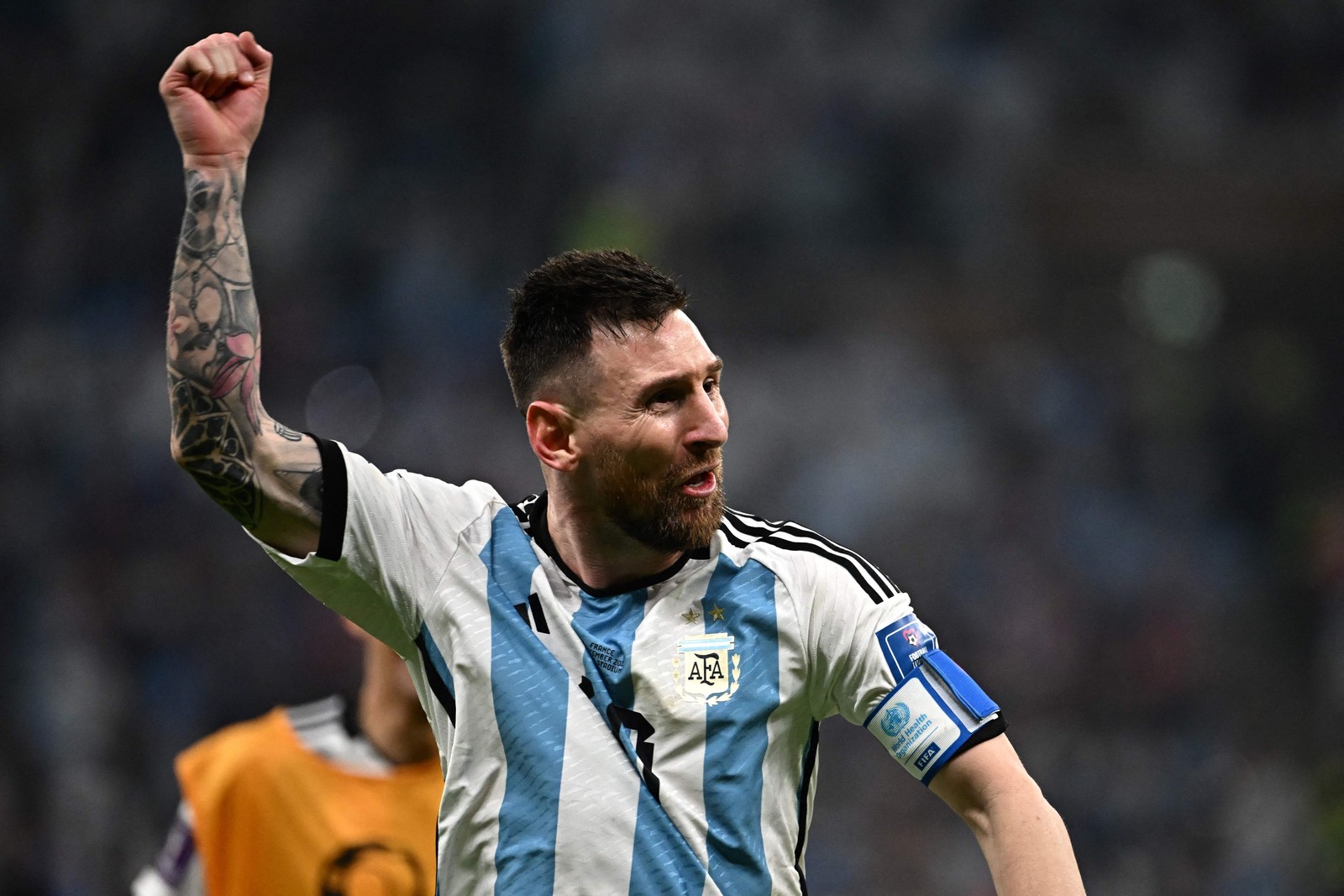 Messi durante a final da Copa do Mundo do Catar — Foto: Anne-Christine POUJOULAT / AFP