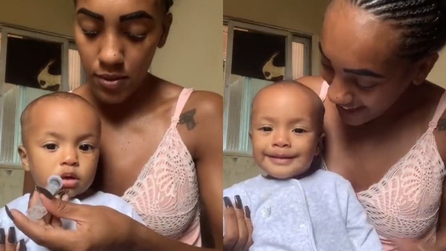 Bebê de 10 meses finge desmaio para não receber limpeza nasal e vídeo viraliza