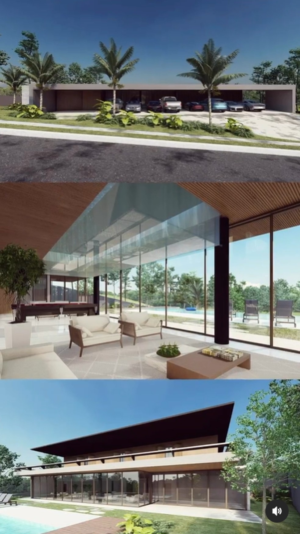 Detalhes do projeto em 3D da nova casa de Arthur Aguiar — Foto: Reprodução/Instagram