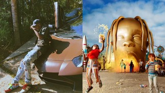 EM 2018, Travis Scott Lançou O Aclamado Aclbum "Astroworld" - foto: reprodução/instagram/@travisscott(esquerda); Divulgação(Direita)