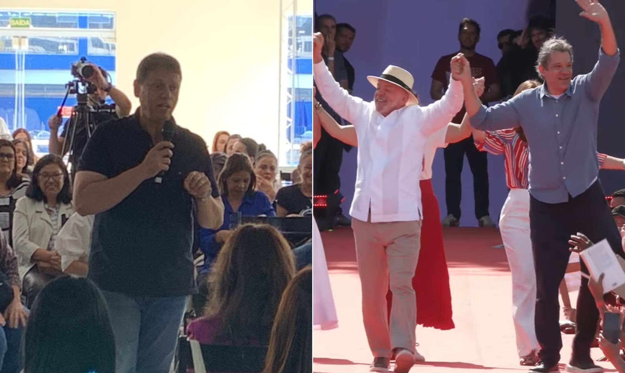 Luta pela Grande SP: Haddad e Lula fazem ato em Guarulhos, e Tarcísio vai a evento simultâneo em Cotia - Foto