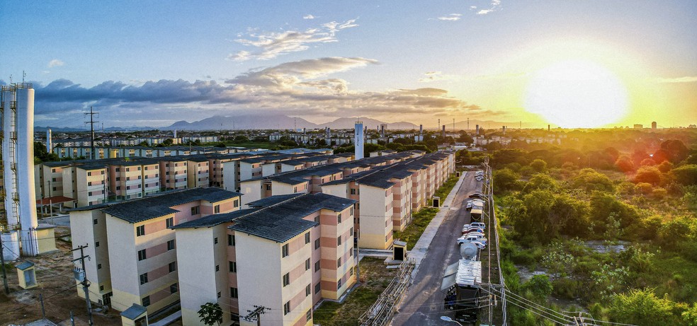Edifícios com apartamentos do Minha Casa Minha Vida em Fortaleza, Ceará — Foto: Ricardo Stuckert / Presidência da República