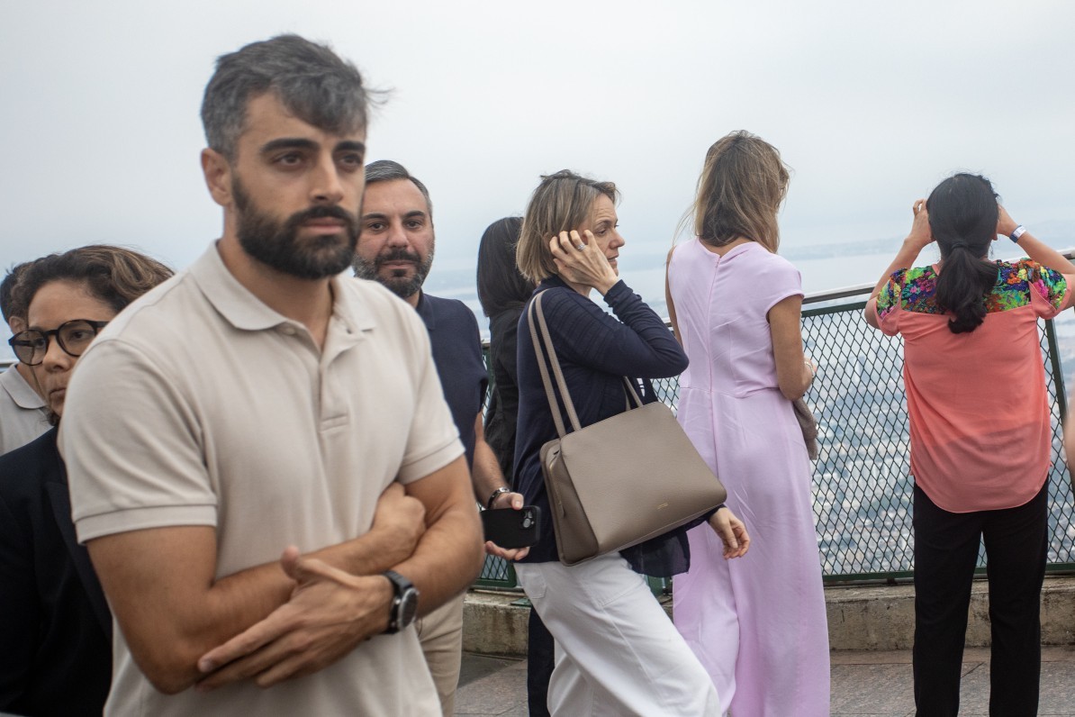 G20 no Rio: Cercada de seguranças, primeira-dama da Espanha visita Jardim Botânico e Cristo Redentor