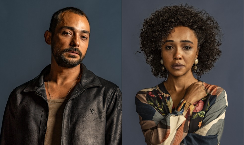 Sérgio (Eduardo Sterblitch) e Joana (Kênia Barbara) — Foto: TV Globo