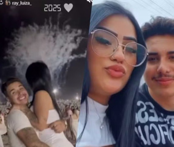 Pedro com a amada, Rayne Luiza.  O casal espera a primeira filha, Aurora — Foto: Reprodução/Instagram