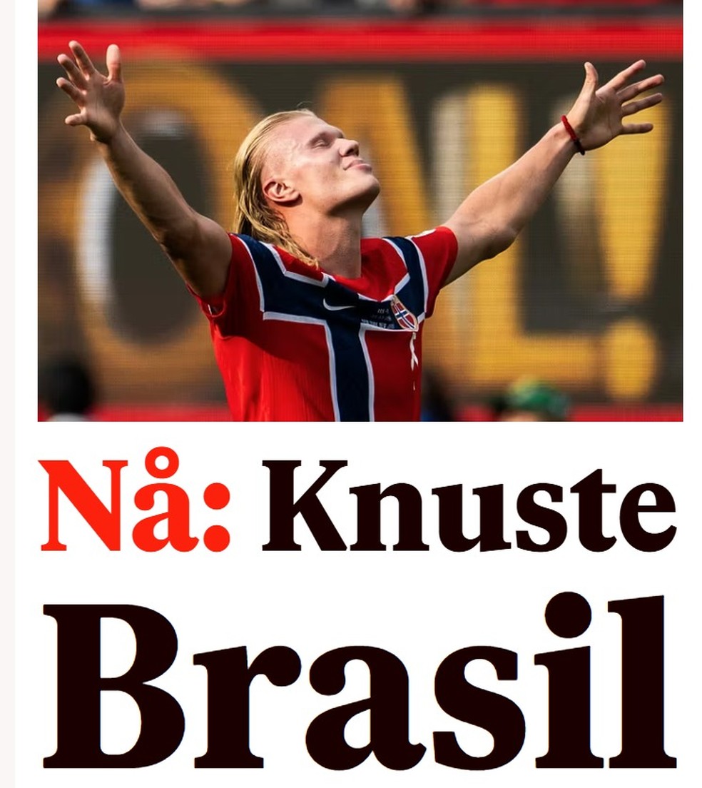 Repercussão da seleção no VG, da Noruega — Foto: Reprodução