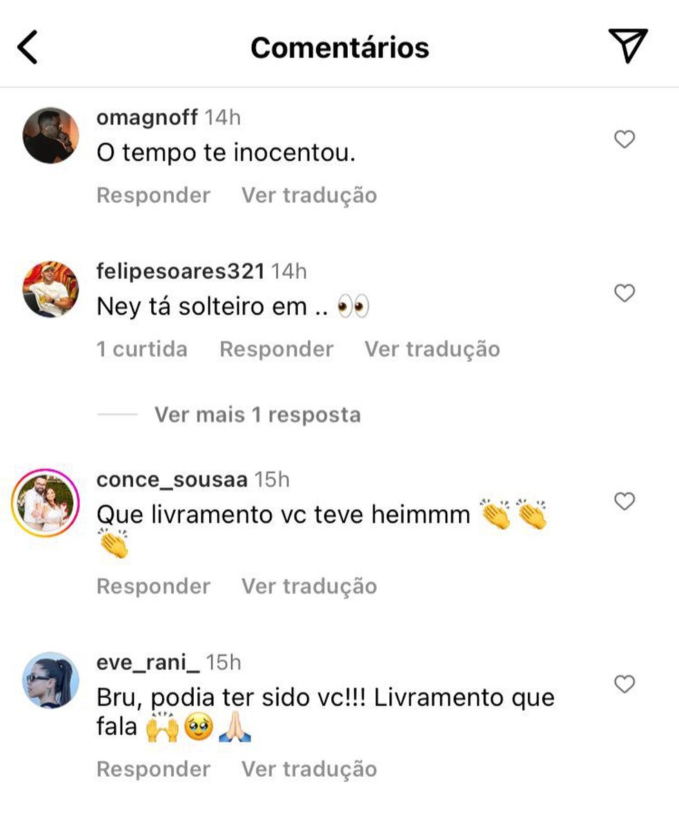 Comentários no post de Bruna Marquezine — Foto: Reprodução/Instagram