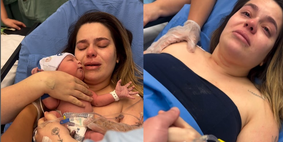 Viih Tube durante o nascimento de Ravi, seu segundo filho — Foto: Reprodução/Instagram