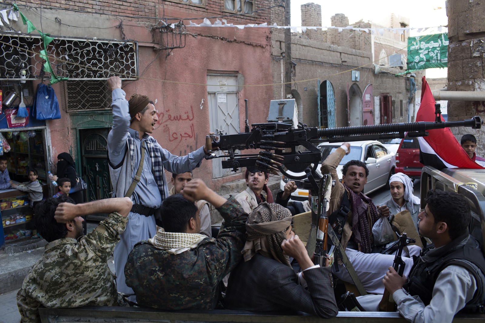 Houthi rebel forces in Sanaa, the capital of Yemen - Photograph: Tyler Hicks/The New York Times