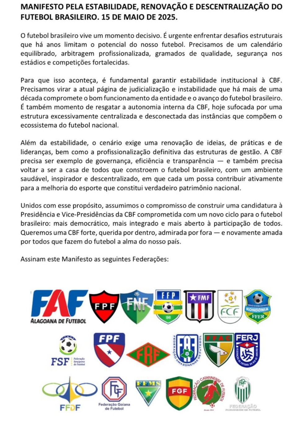 19 federações buscam união por candidatura — Foto: Reprodução
