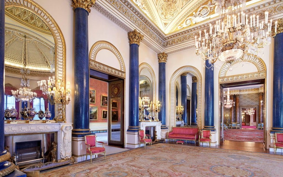 Sala de Música do Palácio de Buckingham ficou pronta em 1831 e nunca foi alterada — Foto: Royal Collection Trust
