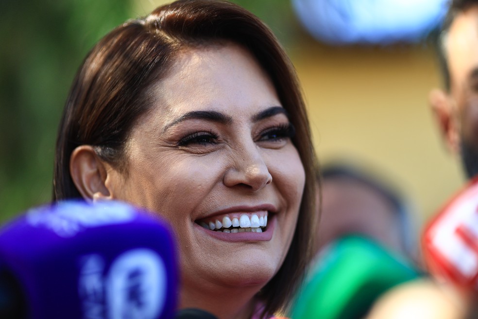 Candidata ao Senado Federal, Michelle Bolsonaro — Foto: Brenno Carvalho / Agência O Globo