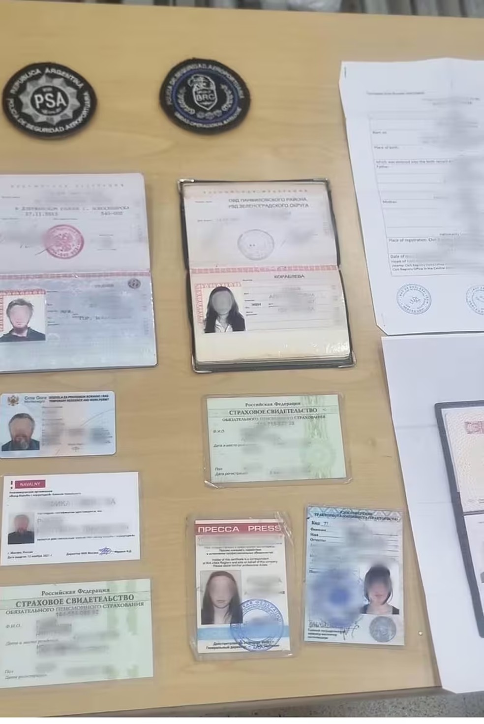 Maioria dos membros de rede criminosa que atuava na Argentina é de origem russa — Foto: Reprodução/Ministerio de Seguridad Nacional Argentina