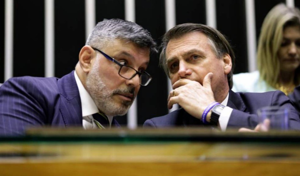 Alexandre Frota (PSDB) e Jair Bolsonaro (PL) quando eram aliados — Foto: MICHEL JESUS/ CÂMARA DOS DEPUTADOS