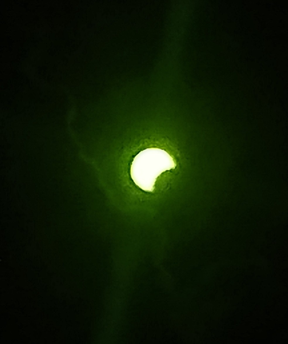 Eclipse solar anular em Brasília — Foto: Reprodução