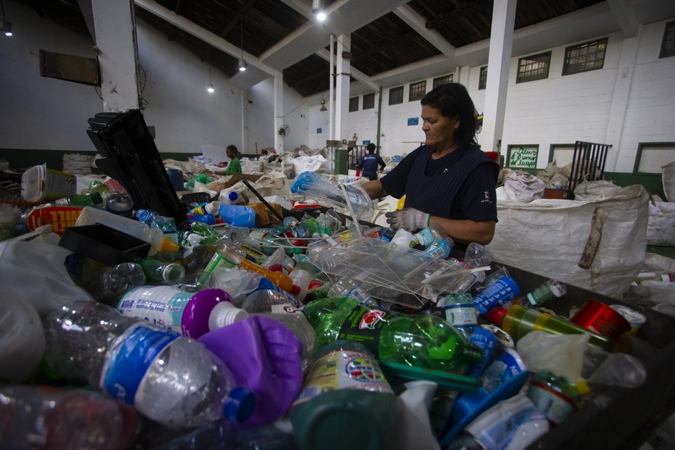 Os principais materiais reciclados nas cooperativas do estado do Rio são latas de alumínio, garrafas PET e papelão — Foto: Domingos Peixoto