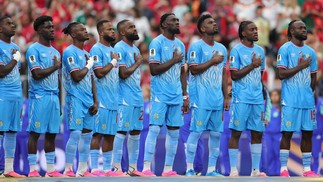 Elenco da República Democrática do Congo no Houston Stadium — Foto: Getty Images via AFP