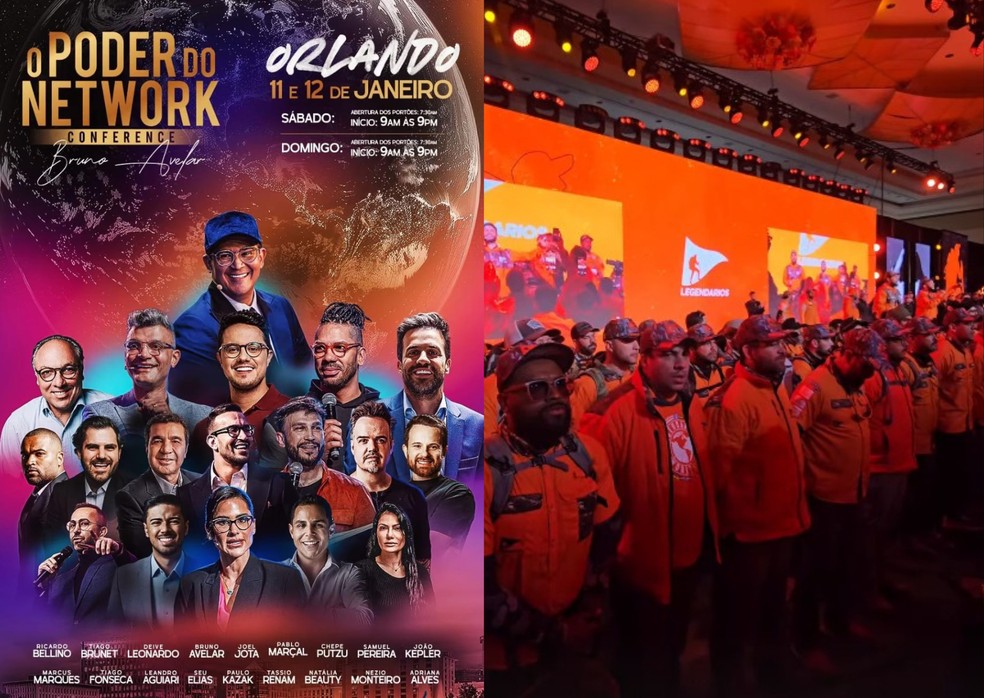 Evento de investimentos Poder do Network, em janeiro deste ano, contou com a presença de legendários — Foto: Reprodução/Instagram