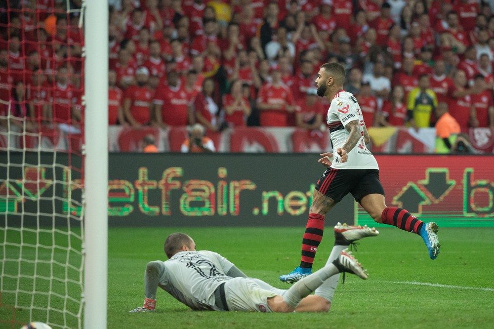 Gabigol marcou para o Flamengo no duelo contra o Internacional pelas quartas da Libertadores de 2019