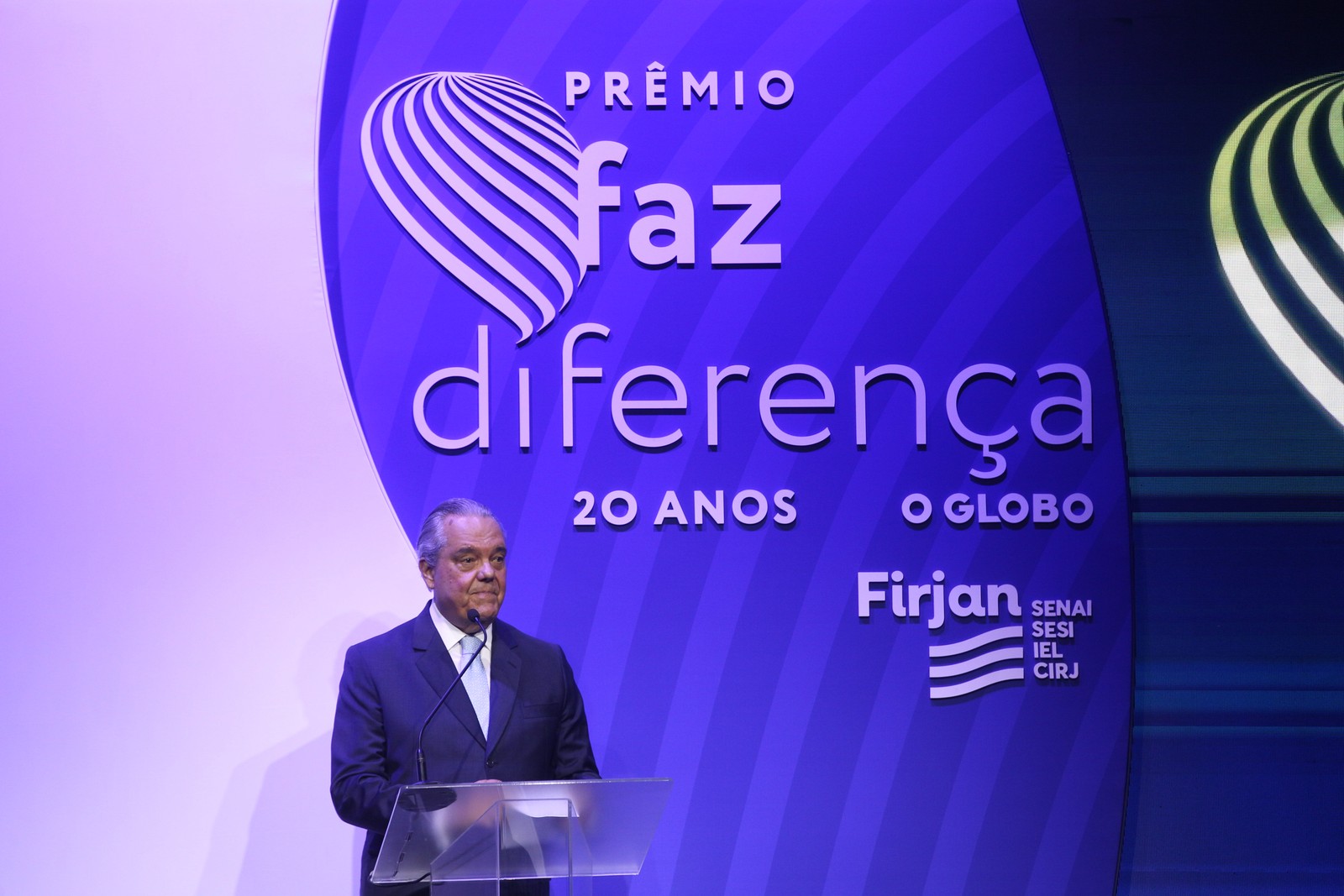 Eduardo Eugênio Gouvêa Vieira, presidente da Firjan, discursa antes da entrega dos prêmios — Foto: Alexandre Cassiano