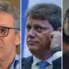 Os governadores Romeu Zema (MG), Tarcísio de Freitas (SP) e Ronaldo Caiado (GO) - O Tempo/Agência O Globo, Edilson Dantas / Agência O Globo e Jefferson Rudy / Agência Senado