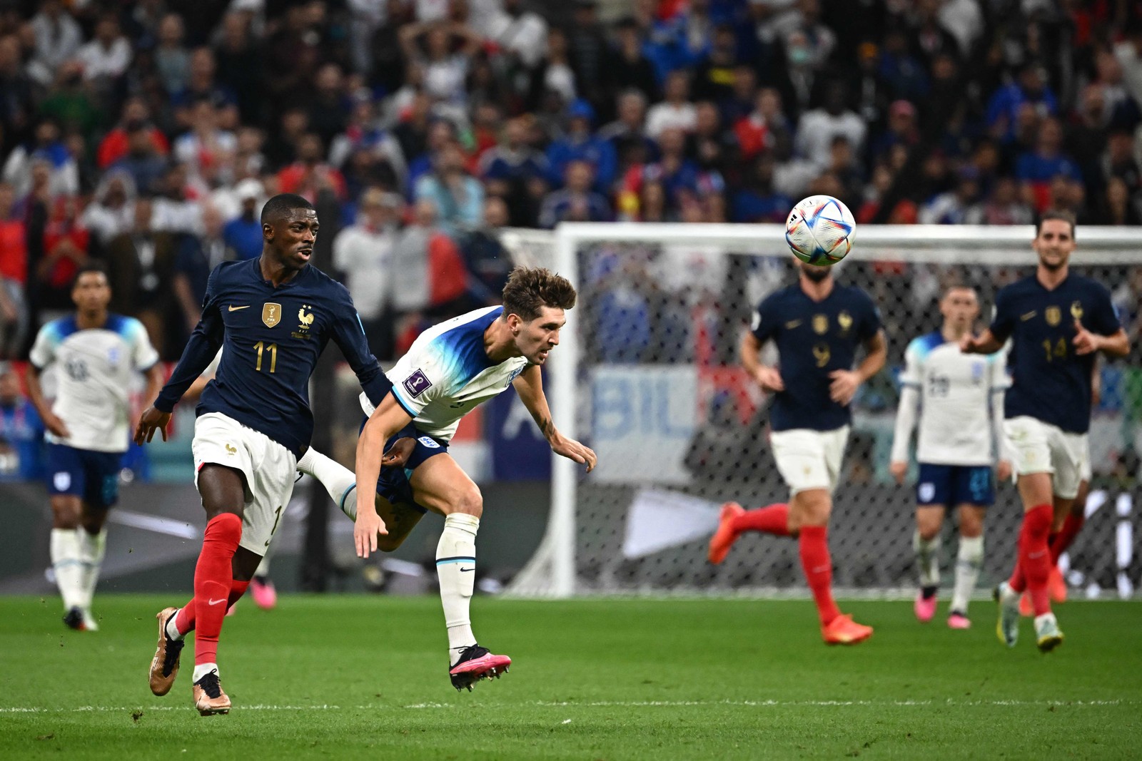  Inglaterra e França brigam por vaga na semifinal da Copa do Catar— Foto: ANNE-CHRISTINE POUJOULAT/AFP