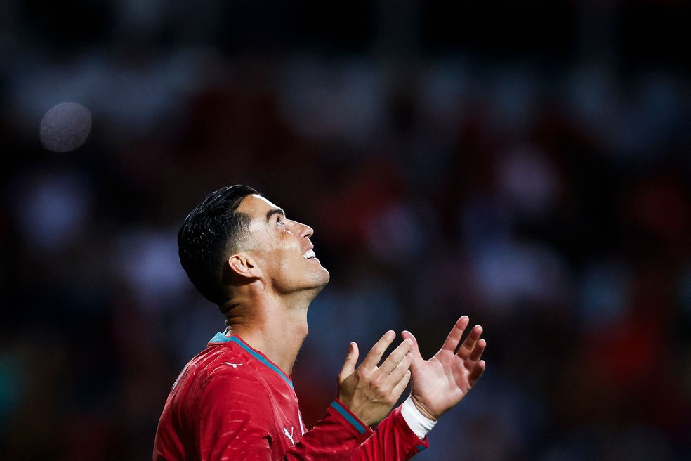 Cristiano Ronaldo representa a seleção portuguesa pela sexta vez na Copa do Mundo — Foto: FILIPE AMORIM / AFP
