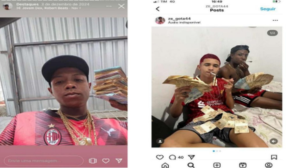 Publicações de Guilherme Vinicios Moraes Gonçalves, um dos 69 acusados de associação para o tráfico — Foto: Reprodução