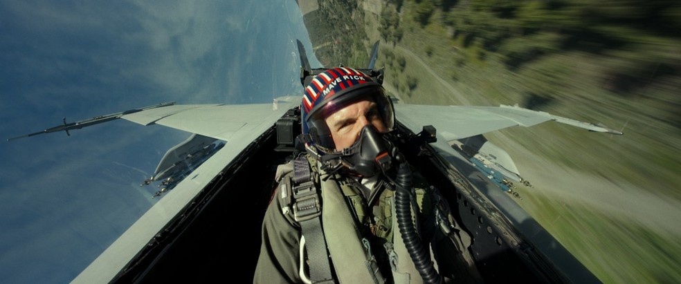 Tom Cruise vive Pete "Maverick" Mitchell em 'Top Gun: Maverick'  — Foto: Paramount Pictures