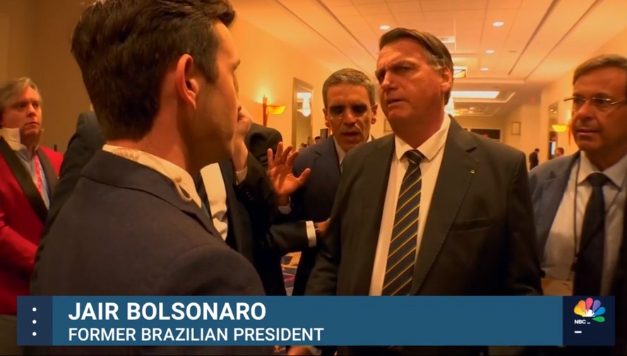 Ex-presidente Jair Bolsonaro em entrevista à NBC