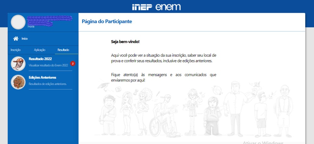 Enem 2023: como ver resultado na página do participante do Inep