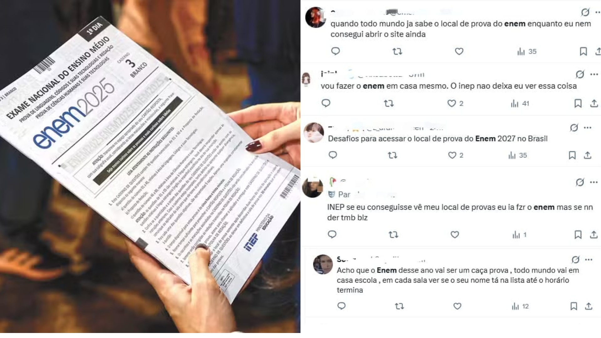 Estudantes relatam dificuldades para acessar local de prova do Enem na Página do Participantes