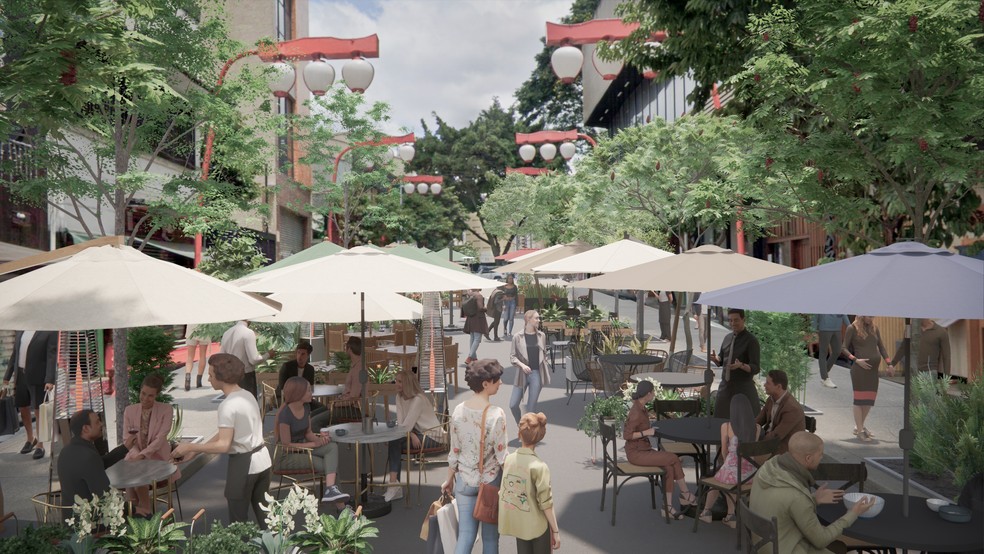 Perspectiva do projeto para a Rua Tomaz Gonzaga — Foto: SP Urbanismo/Divulgação