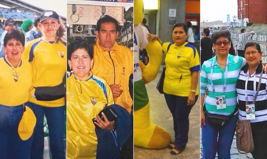 A equatoriana María del Jesús Pinargote Zambrano durante as Copas do Mundo