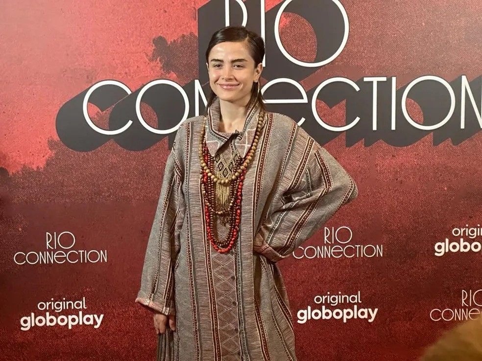 Maria Casadevall no evento de 'Rio connection' — Foto: Reprodução/Gshow