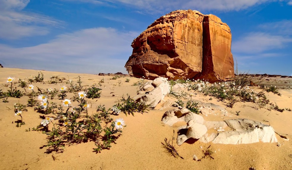 Conhea Al Naslaa: a atrao turstica e o maior enigma geolgico no deserto da Arbia Saudita  Foto: Reproduo