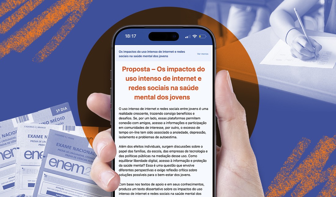 Enem: faça sua redação sobre internet e saúde mental e corrija na ferramenta do GLOBO