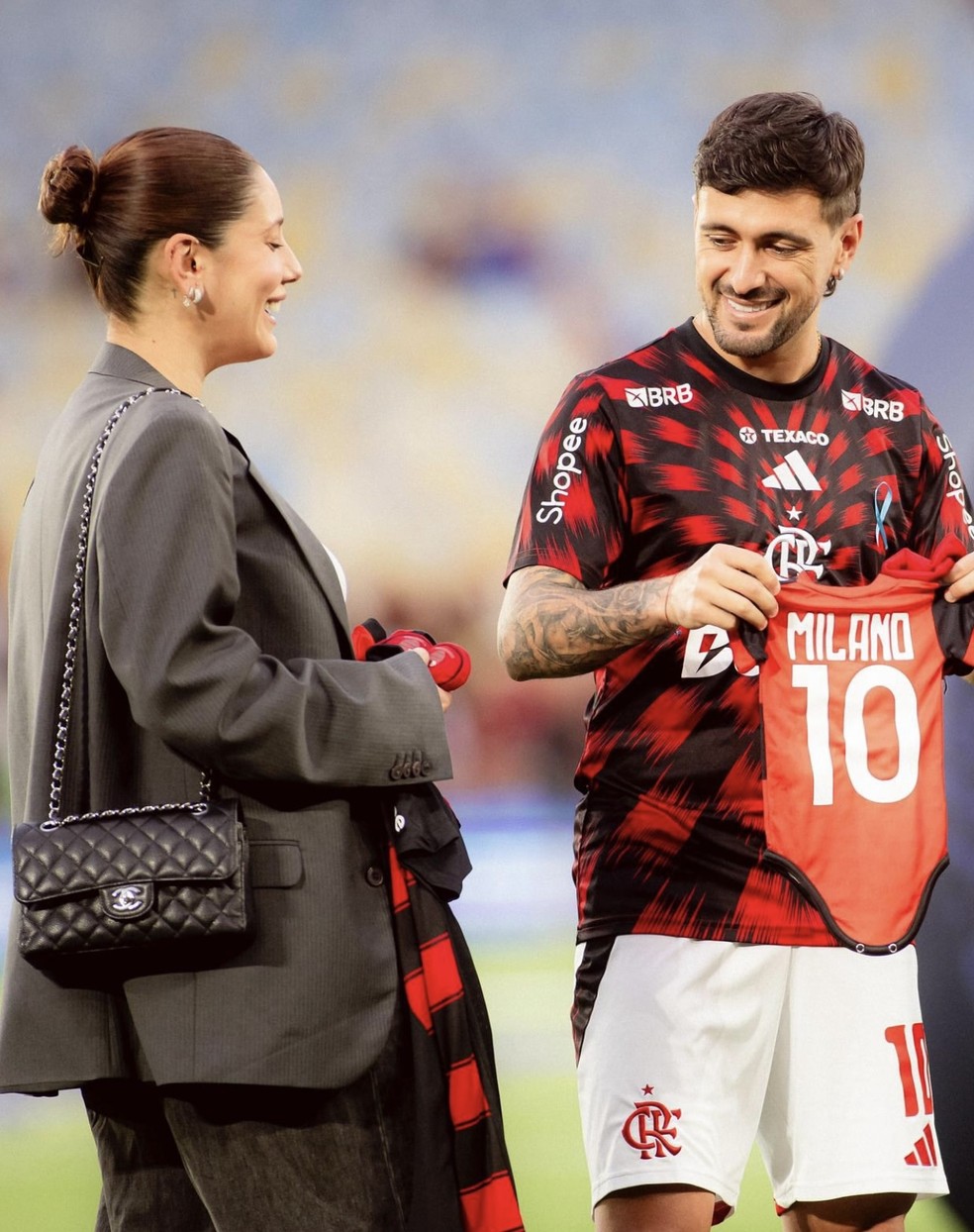 Camila Bastiani e Arrascaeta — Foto: Reprodução do Instagram