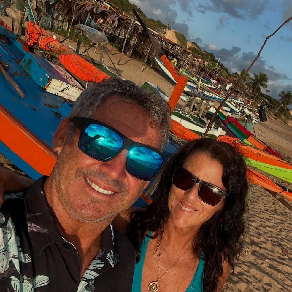 Fábio Gouveia com a esposa Elka e passeio — Foto: Arquivo pessoal